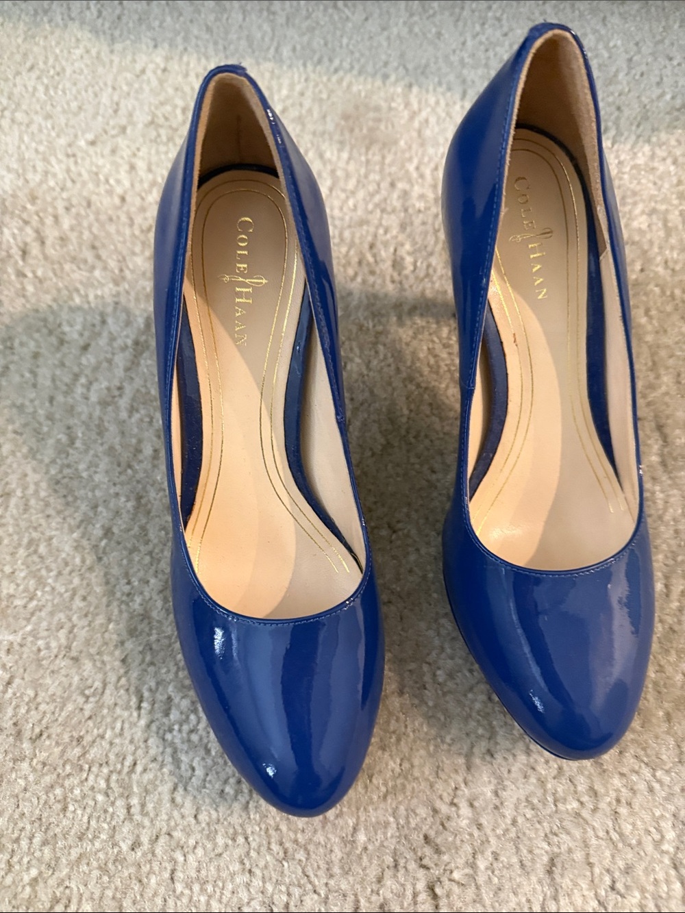 Cole Haan Royal Blue Patent Leather Pumps